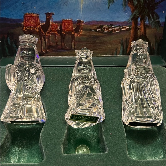 WATERFORD Marquis Crystal Wise Men Boxed Set Of 3 w/Original Box and tags - Picture 3 of 9